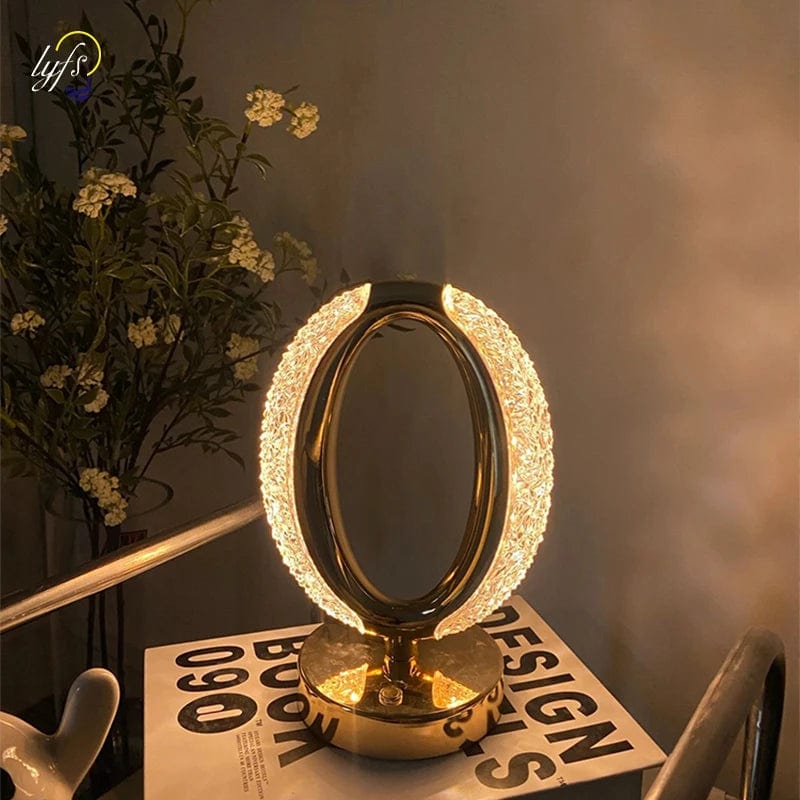 Lampe de chevet dorée