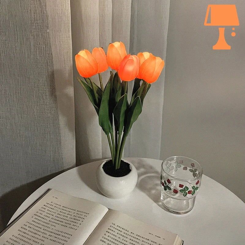 lampe_de_chevet_fleur_tulipe_orange-6681748.jpg - Lampe de chevet de bureau