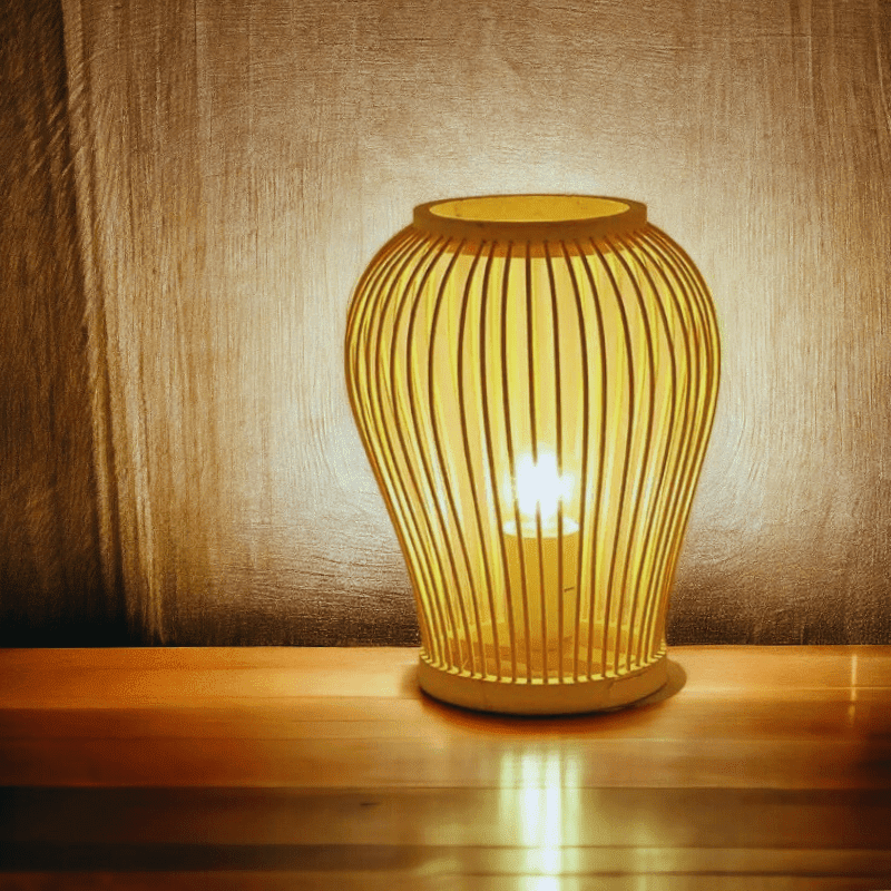 Lampe de chevet bambou lanterne – Image 3